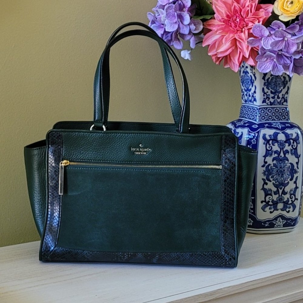 Kate Spade Snakeskin Trim Tote Bag